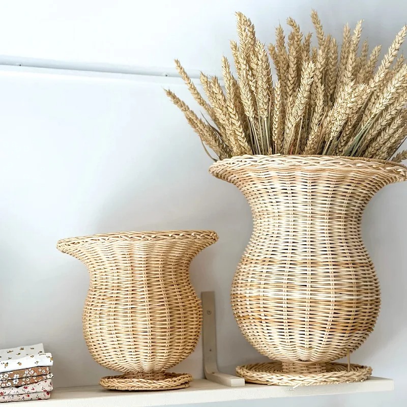 Luxury Lifestyle Items - Creative Boho Handmade Rattan Woven Vase