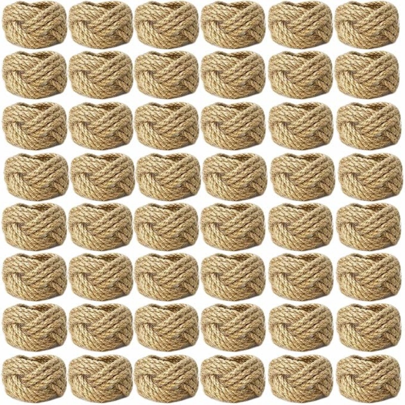 48Pcs Linen Braided Napkin Rin - огляд і ціна Linen Napkin Set
