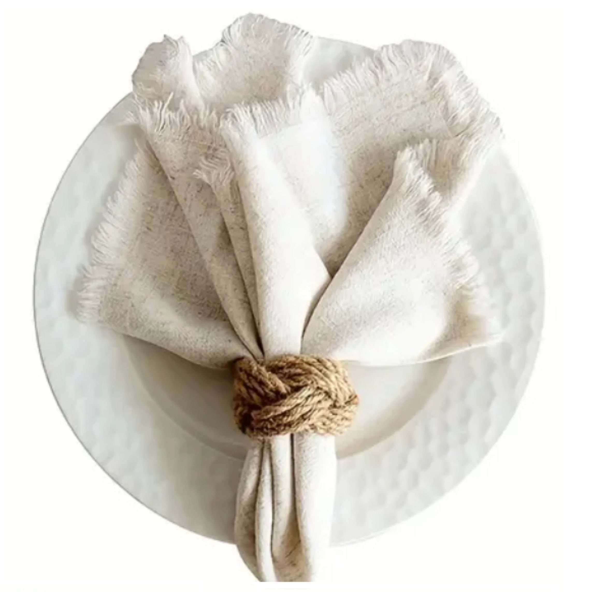 48Pcs Linen Braided Napkin Rin - огляд і ціна Linen Napkin Set