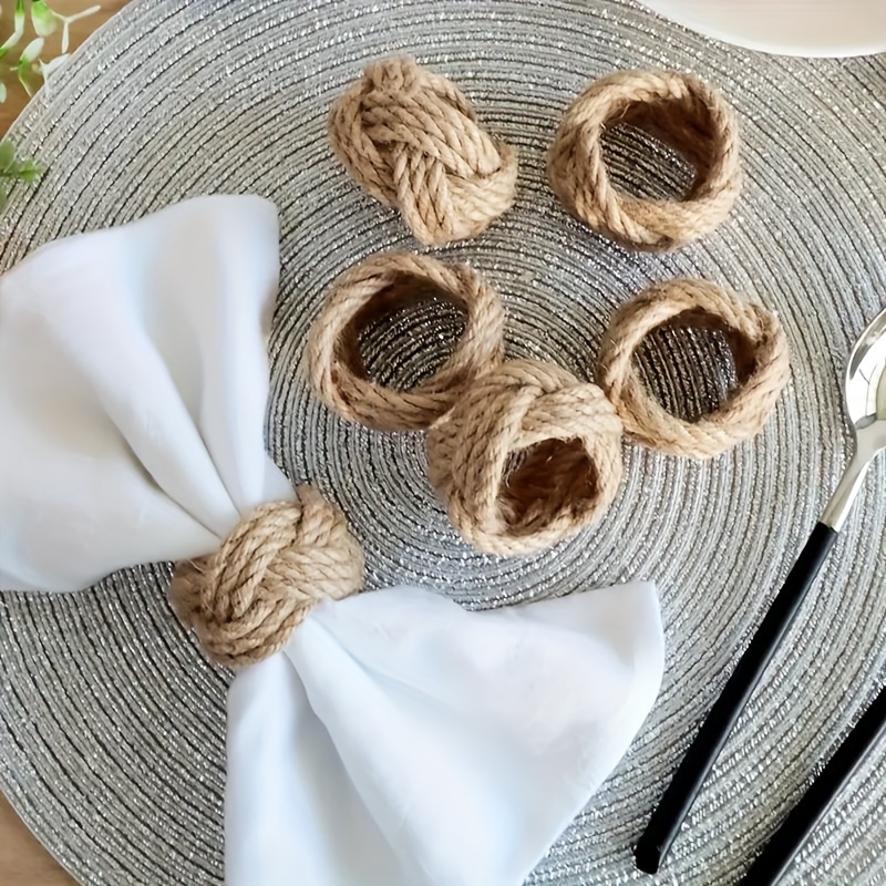 48Pcs Linen Braided Napkin Rin - огляд і ціна Linen Napkin Set