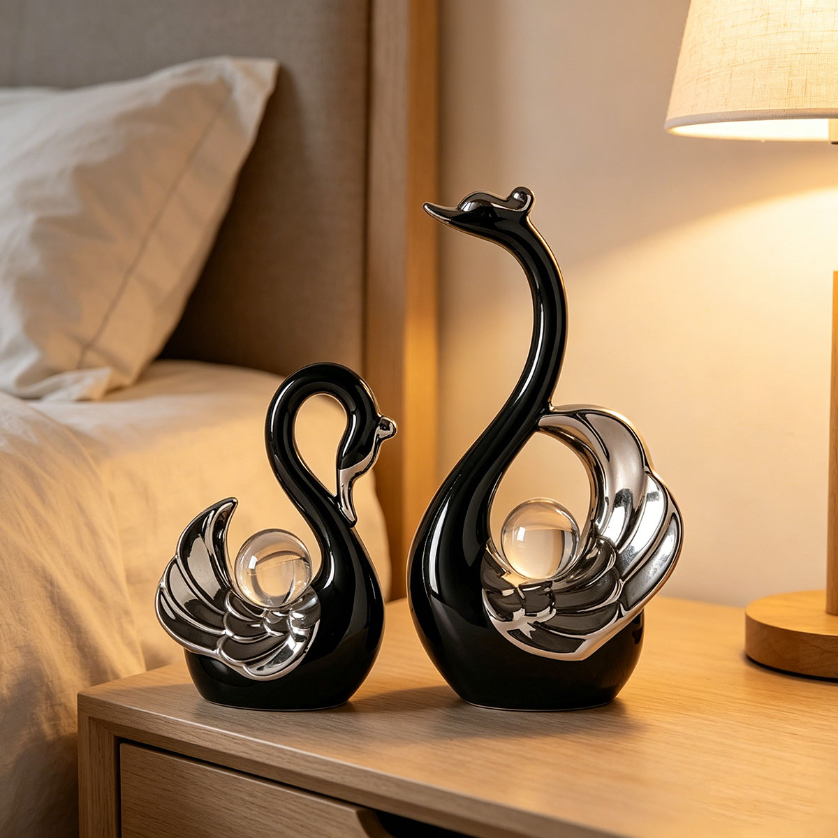 Ceramic Couple Swan Ornament W - огляд і ціна Luxury Lifestyle Items