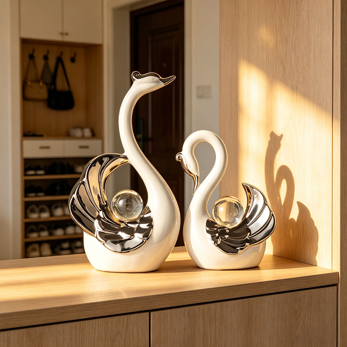 Ceramic Couple Swan Ornament W - огляд і ціна Luxury Lifestyle Items