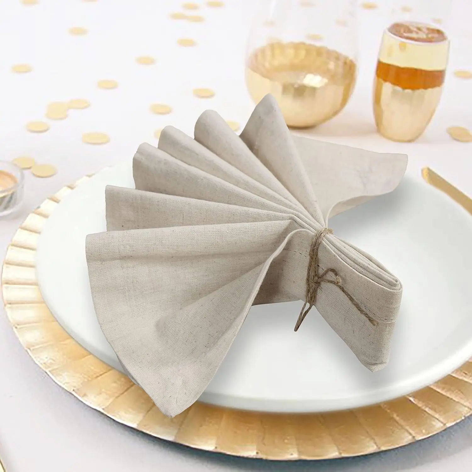 6 Pieces 100% Linen Dinner Nap - огляд і ціна Linen Napkin Set