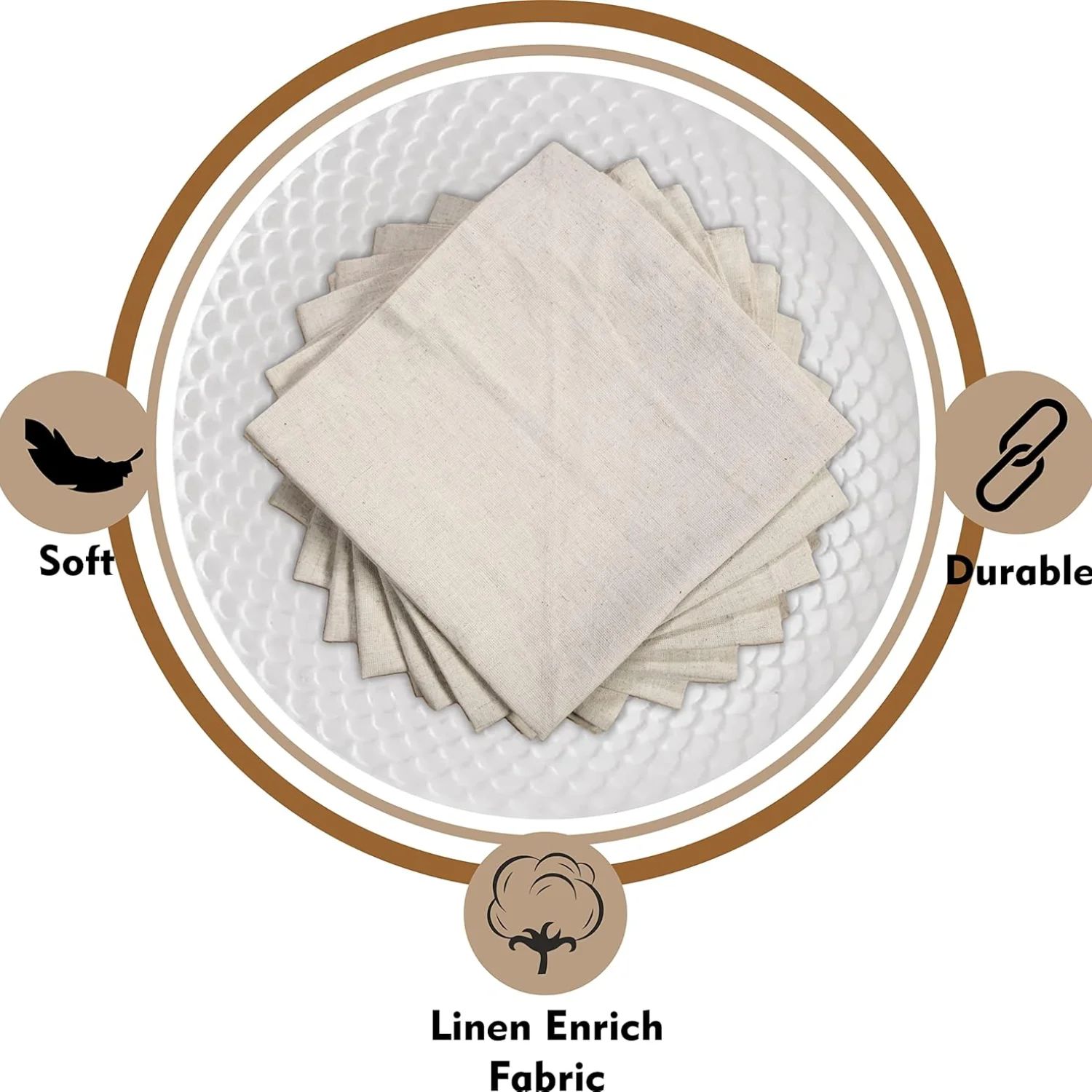 6 Pieces 100% Linen Dinner Nap - огляд і ціна Linen Napkin Set