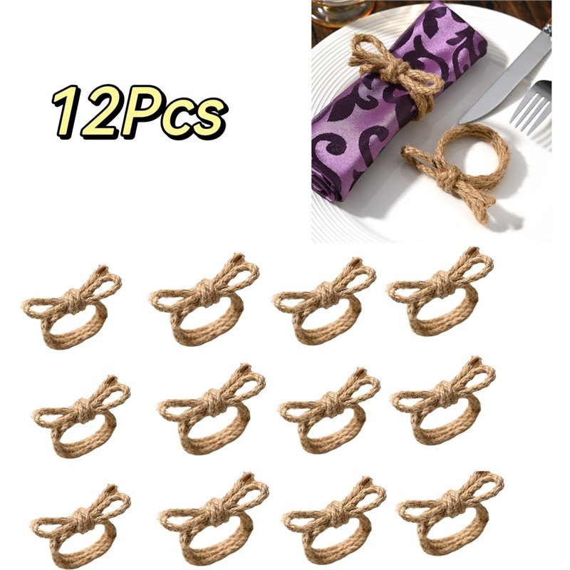 AAAN-12Pcs Linen Braided Bows  - огляд і ціна Linen Napkin Set