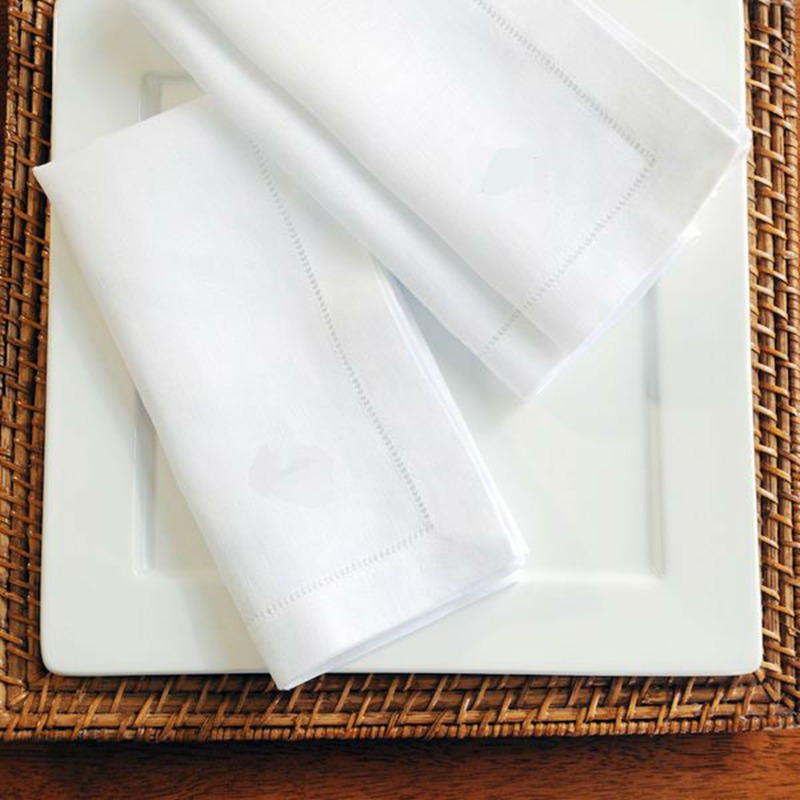 6 Pieces White Hemstitch Napki - огляд і ціна Linen Napkin Set