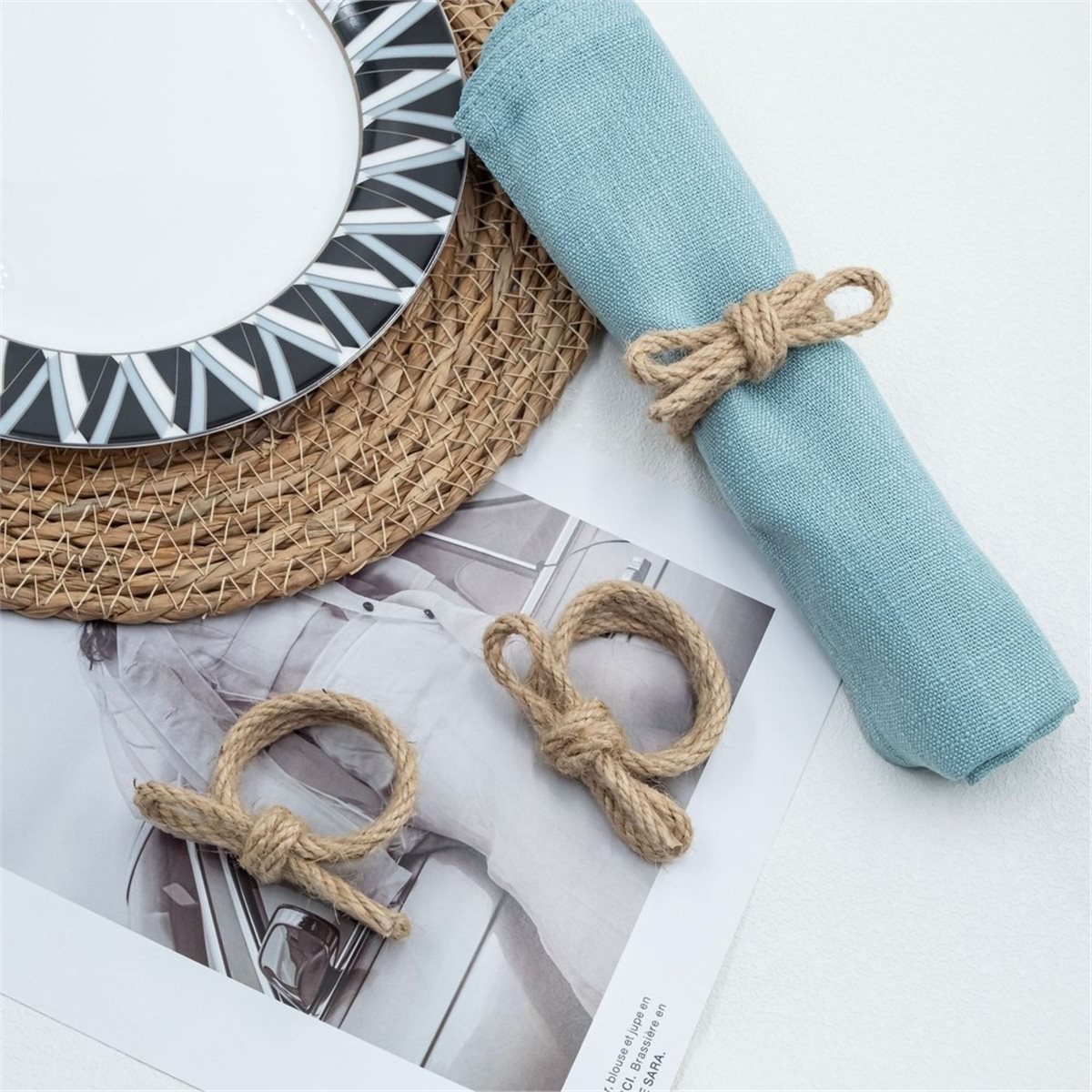12pcs Linen Braided Bows Napki - огляд і ціна Linen Napkin Set