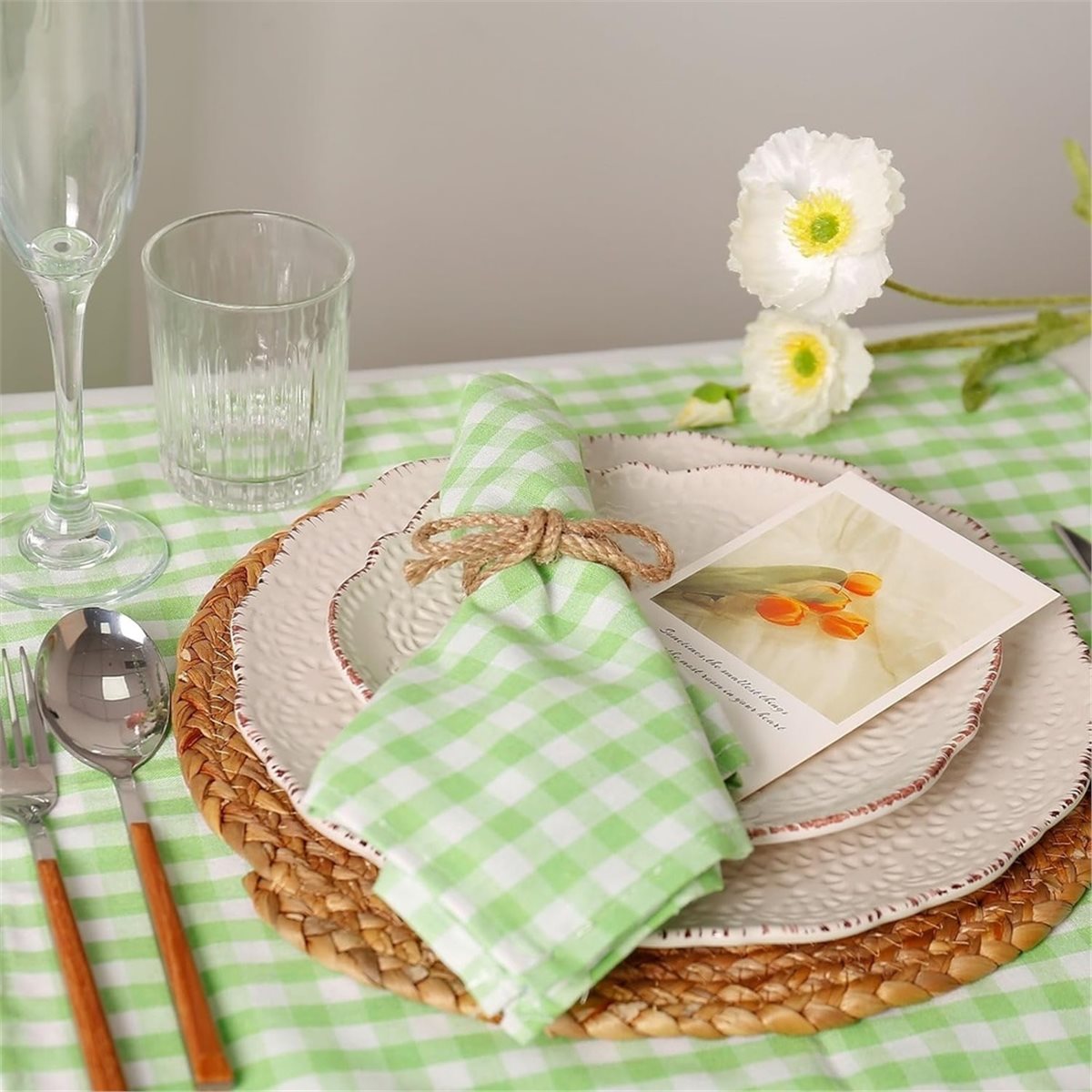 12pcs Linen Braided Bows Napki - огляд і ціна Linen Napkin Set